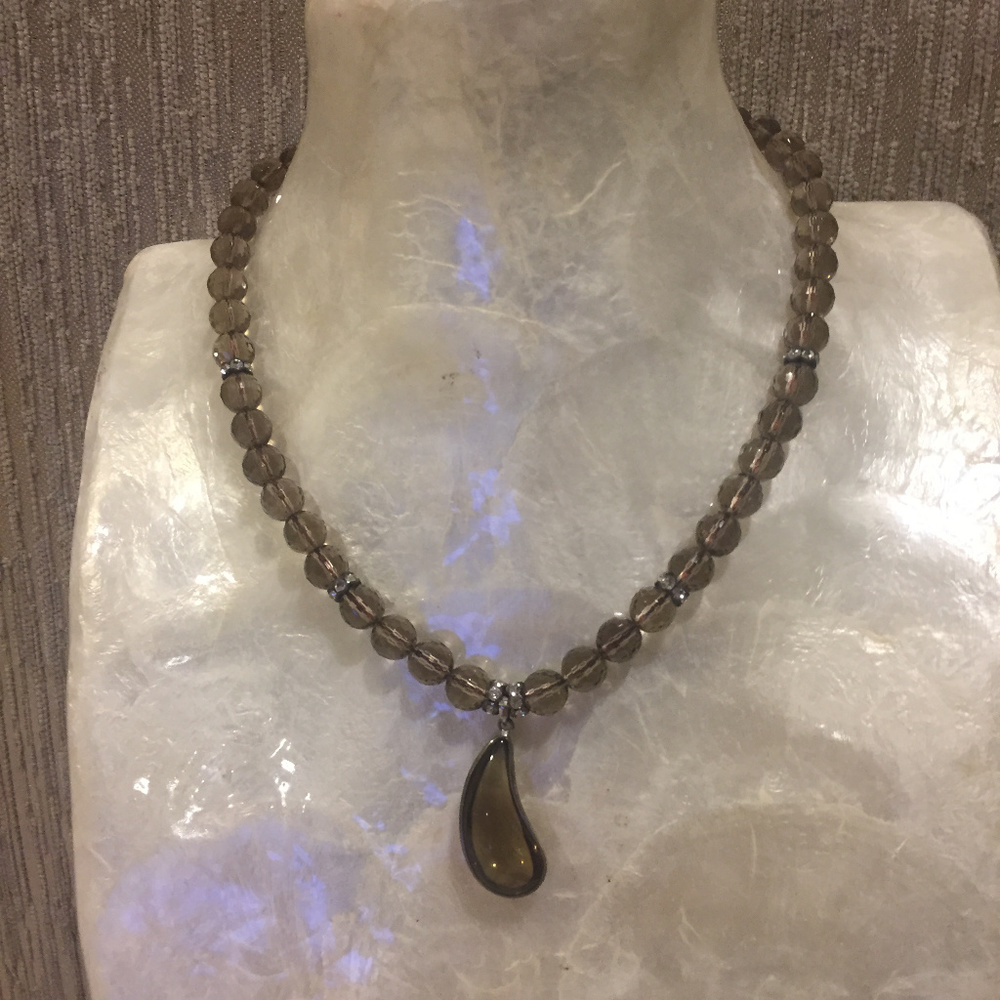 Handmade Smokey Quartz Choker Necklace